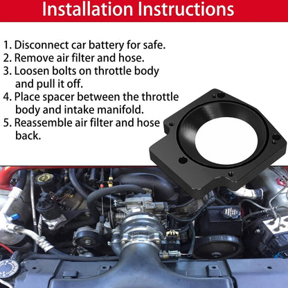 Solidspare New For LS Throttle Body for LS1 / Truck Adapter 3 Bolt Intake to 4 Bolt 92mm