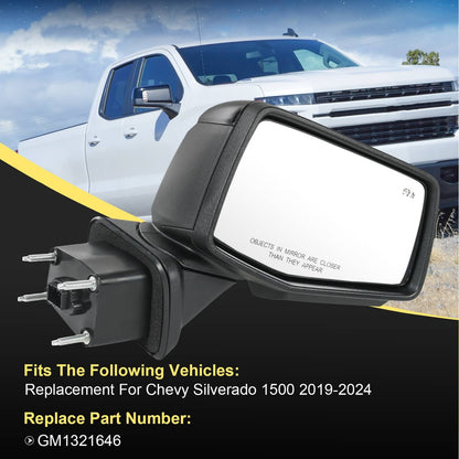 Solidspare Passenger Right Side Door Mirror for 2019-24 Chevy Silverado 1500 W/Heated Power