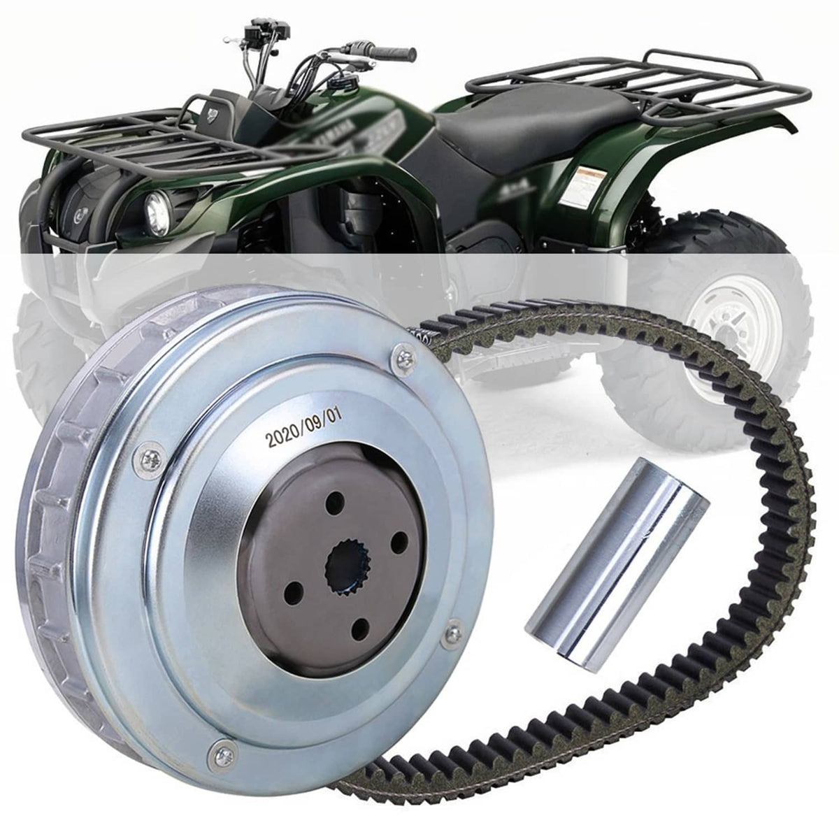 Solidspare Primary Clutch Sliding Sheave & Drive Belt For Yamaha Kodiak Rhino Wolverine 450