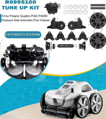 Solid Spare for Polaris Quattro P40 P4000 Pool Cleaner R0995100 Tune Up Kit Rebuild Parts