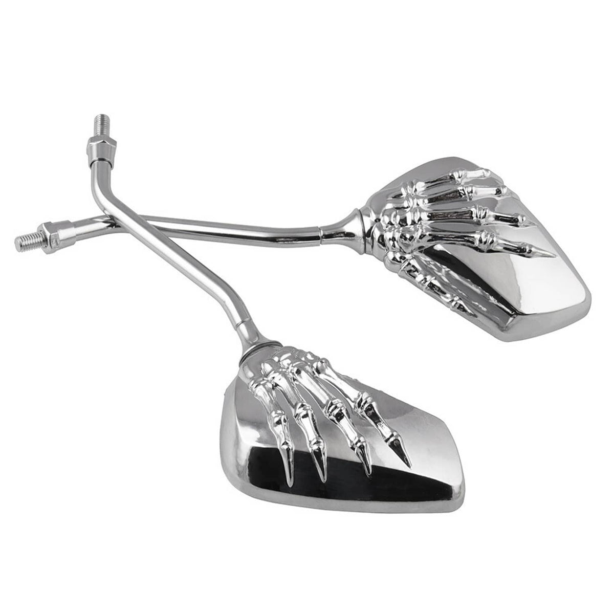 Solidspare Chrome Motorcycle Skull Skeleton Hand Rearview Mirrors For Honda Shadow 750 Aero