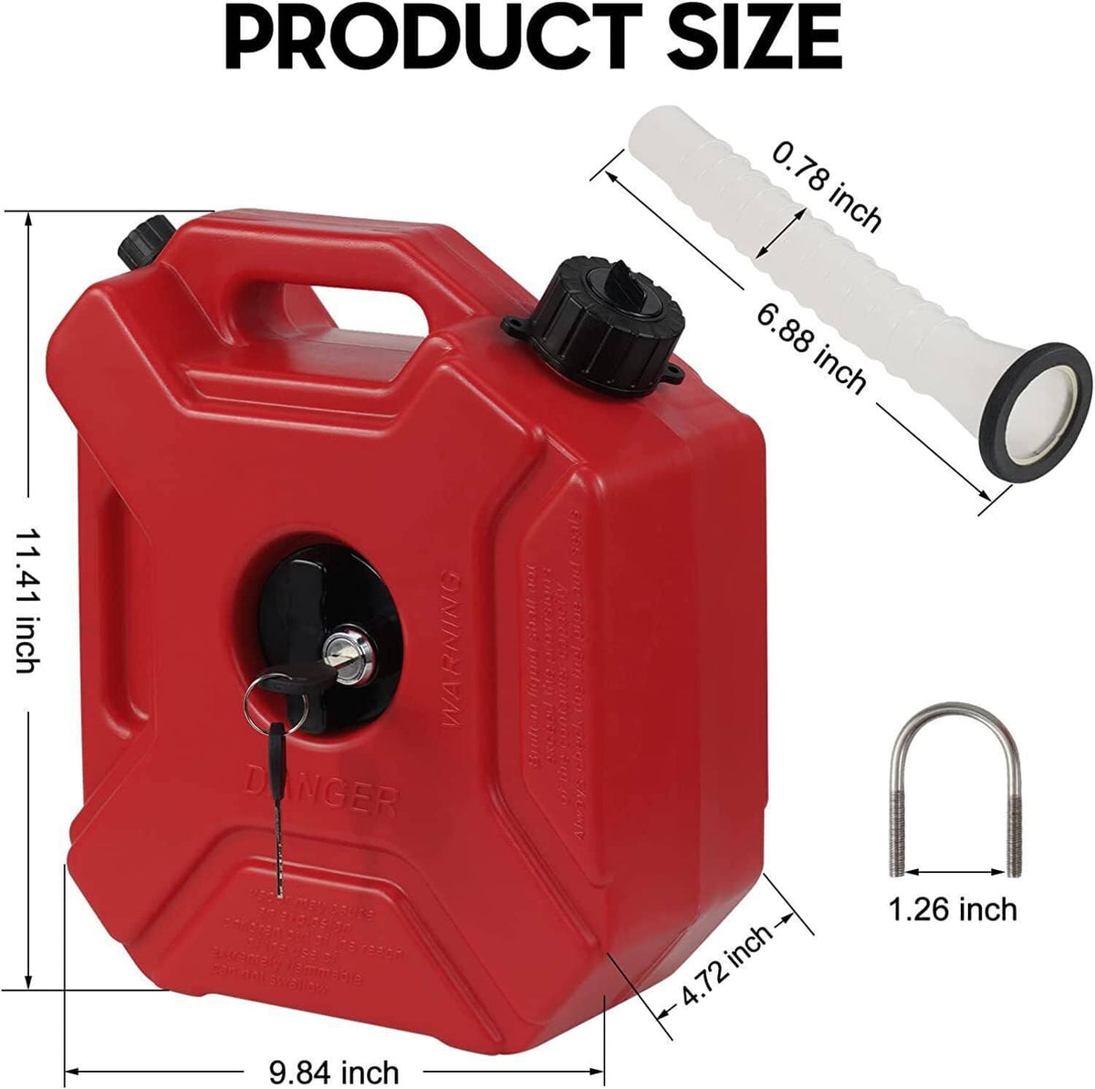Solidspare ✨5L Gas Fuel Tank Gas Can Oil Storage Can For ATV UTV Gokart Motorcycle Car SUV