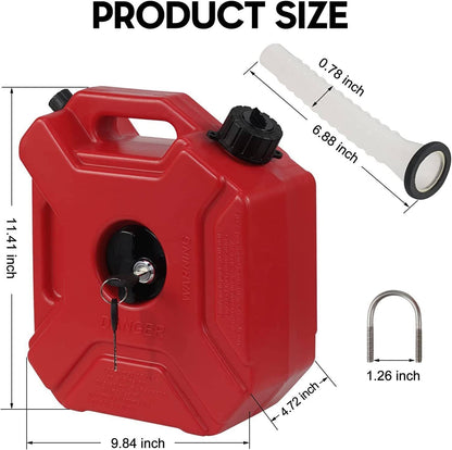 Solidspare ✨5L Gas Fuel Tank Gas Can Oil Storage Can For ATV UTV Gokart Motorcycle Car SUV