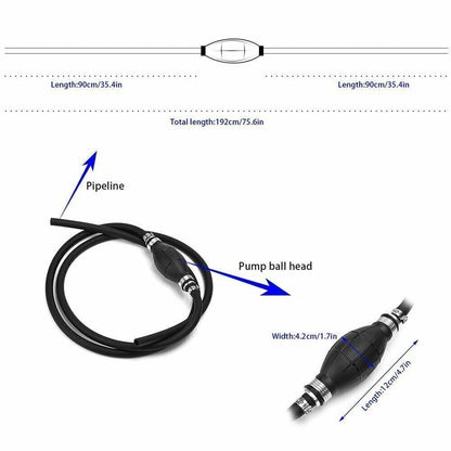 Solid Spare 3/8" Fuel Gas Hose Line Assembly with Primer Bulb Marine Outboard Boat RV Motor