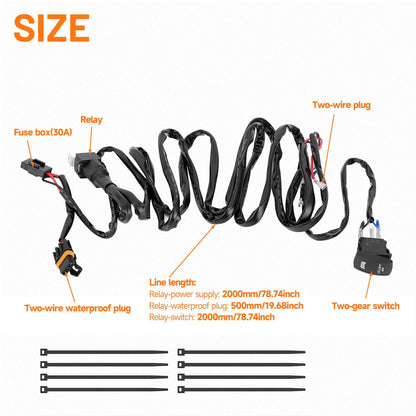 Solidspare For Polaris Ranger 570/900/1000 LED Light Bar Wiring Harness Rocker Switch Kit
