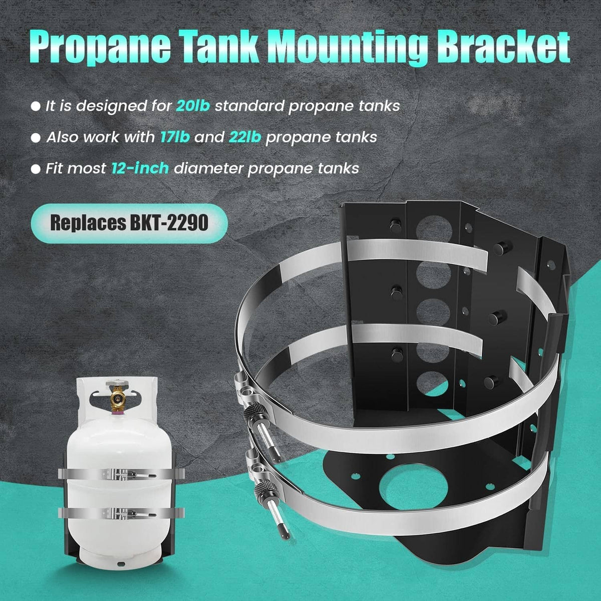 Solidspare 20lb Propane Tank Mounting Bracket Replace BKT-2290 for Vehicle RV Trailer Boat
