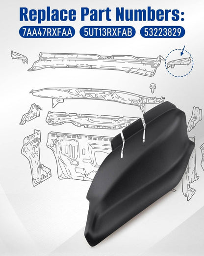 Solid Spare For Jeep Compass 2018-2025 Left & Right Cowl Side Panel Trims Black