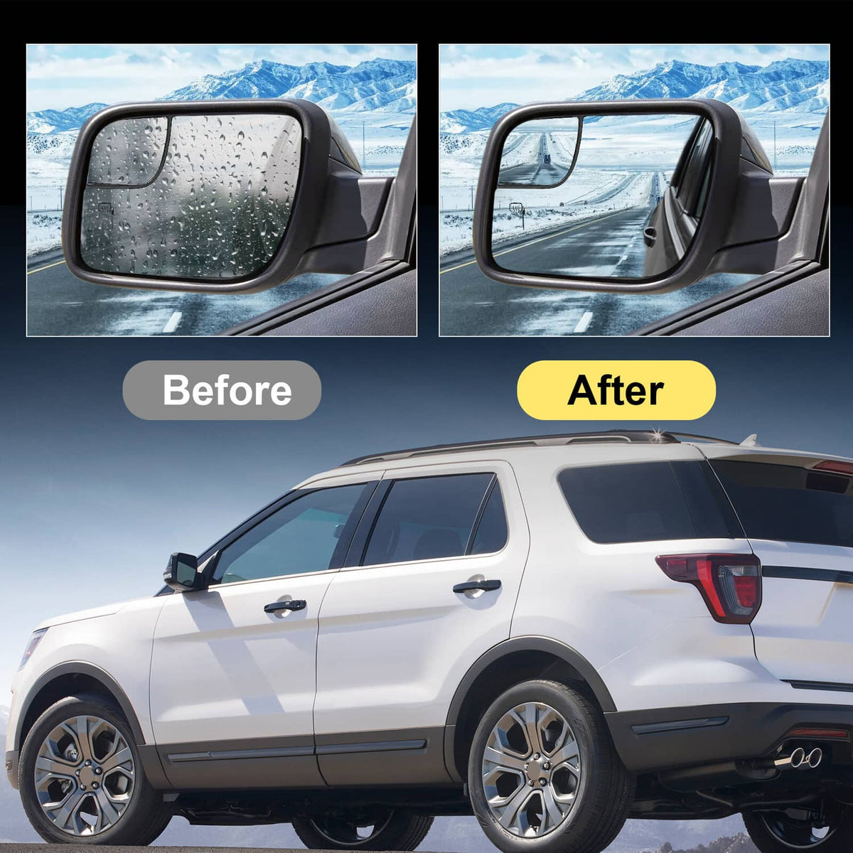Solidspare Driver Side Heated Mirror w/ Puddle Light Power 7Pin For 2016-2019 Ford Explorer