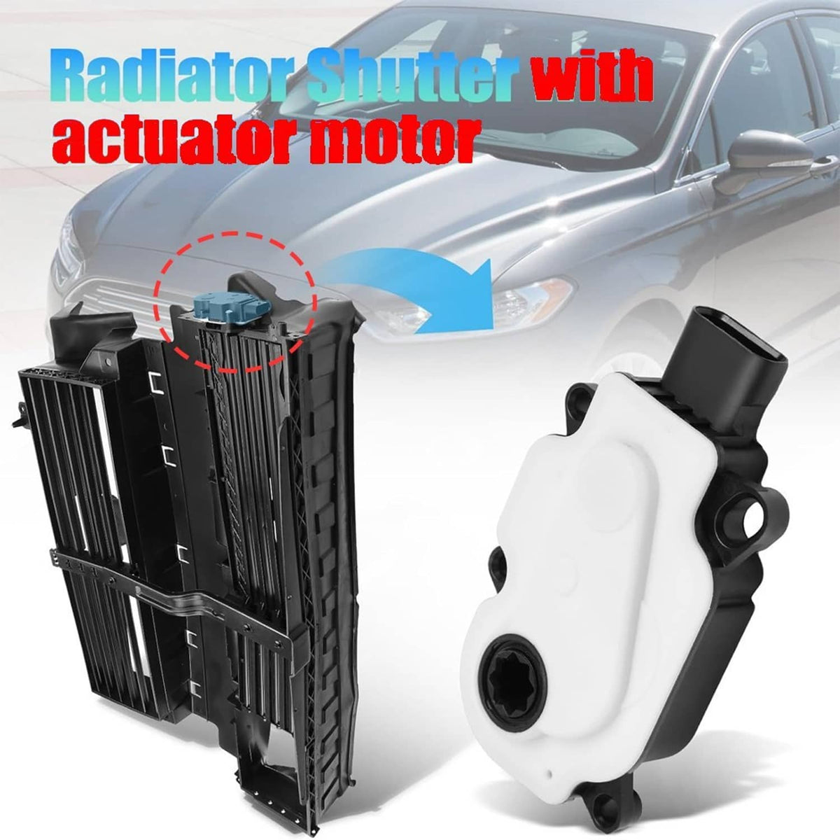 Solidspare Active Grille Shutter Radiator w/ Motor for 2013-2016 Ford Fusion Assy DS7Z8475B