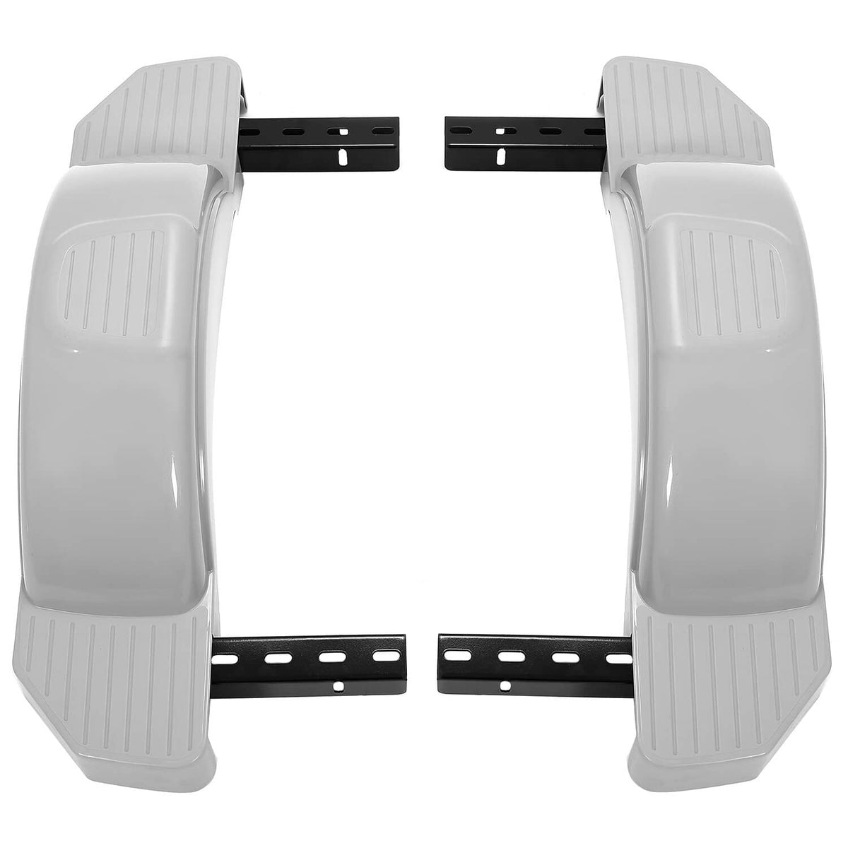 Solidspare 2PCS 12" Trailer Fenders w/Steps Wheels Tires Skirt Boat Gray Single Axle 300LBS