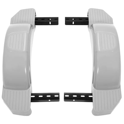 Solidspare 2PCS 12" Trailer Fenders w/Steps Wheels Tires Skirt Boat Gray Single Axle 300LBS