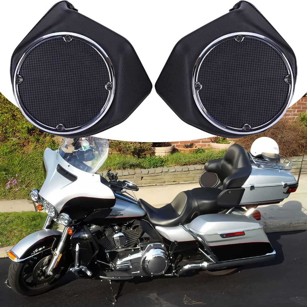 Solidspare 6.5" Speaker Pods Box Pack Trunk For Harley Touring Tour Pak Electra Glide 14-24