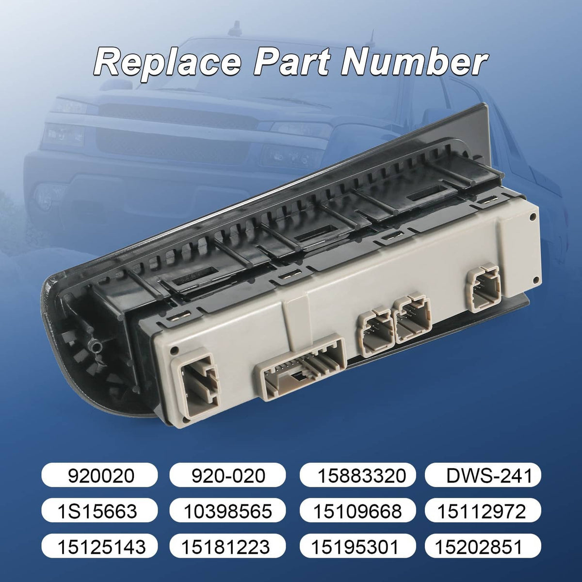 Solidspare Driver Side Window Switch 15883320 Fit 2003-2007 Chevy Cadillac Escalade GMC