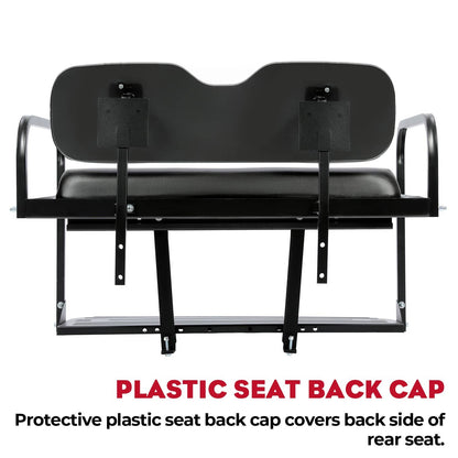 Solidspare Golf Cart Flip Folding Rear Back Seat Kit Black For EZGO Marathon Pre-1994