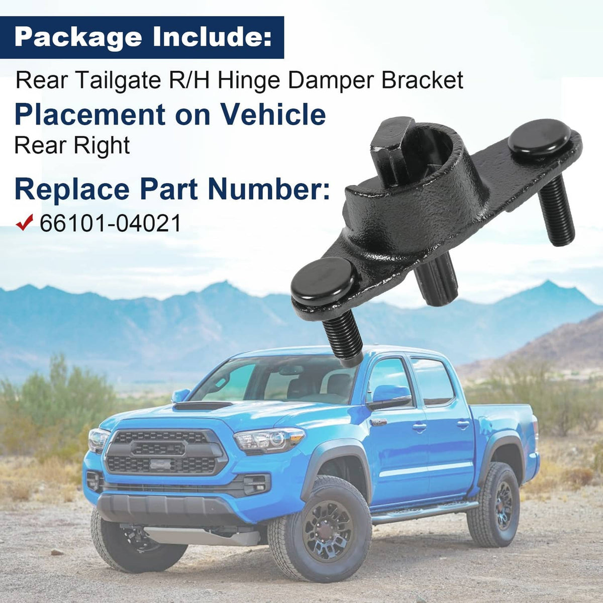 Solidspare Rear Tailgate R/H Hinge Damper Bracket for 2016-2023 Toyota Tacoma 66101-04021