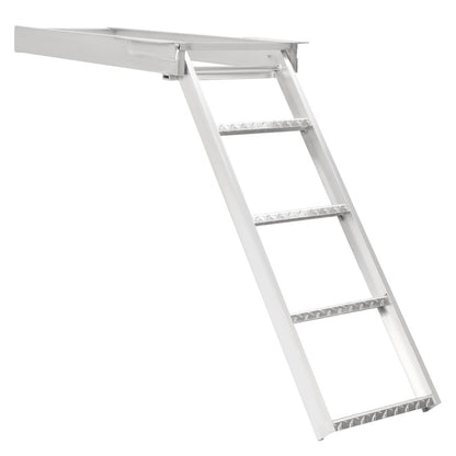 Solidspare 4 Step Pontoon Under Deck Boat Ladder Aluminum Under-Boat Mount , Silvery