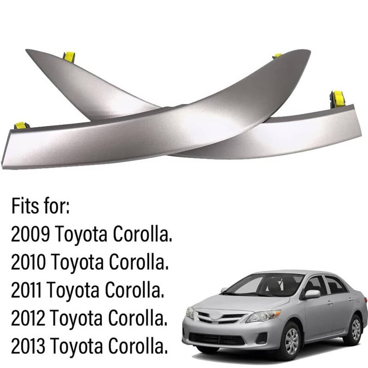 Solidspare Upper Side Central Dashboard Strip Trim Left+Right For 2009-2013 Toyota Corolla