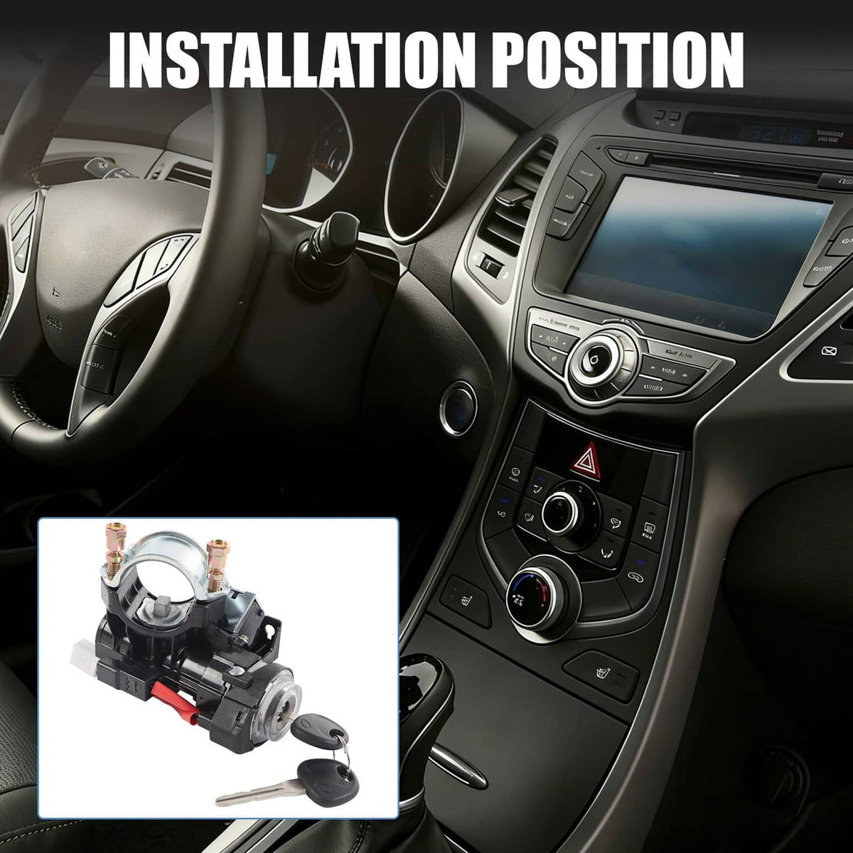 Solidspare For 2011-2016 ELANTRA IGNITION LOCK CYLINDER ASSEMBLY SWITCH 2 KEYS 81900-3XF00