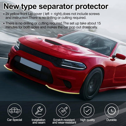 Solidspare Front Bumper Lip Splitter Trim Cover Yellow For 2015-2022 Dodge Charger SRT Scat