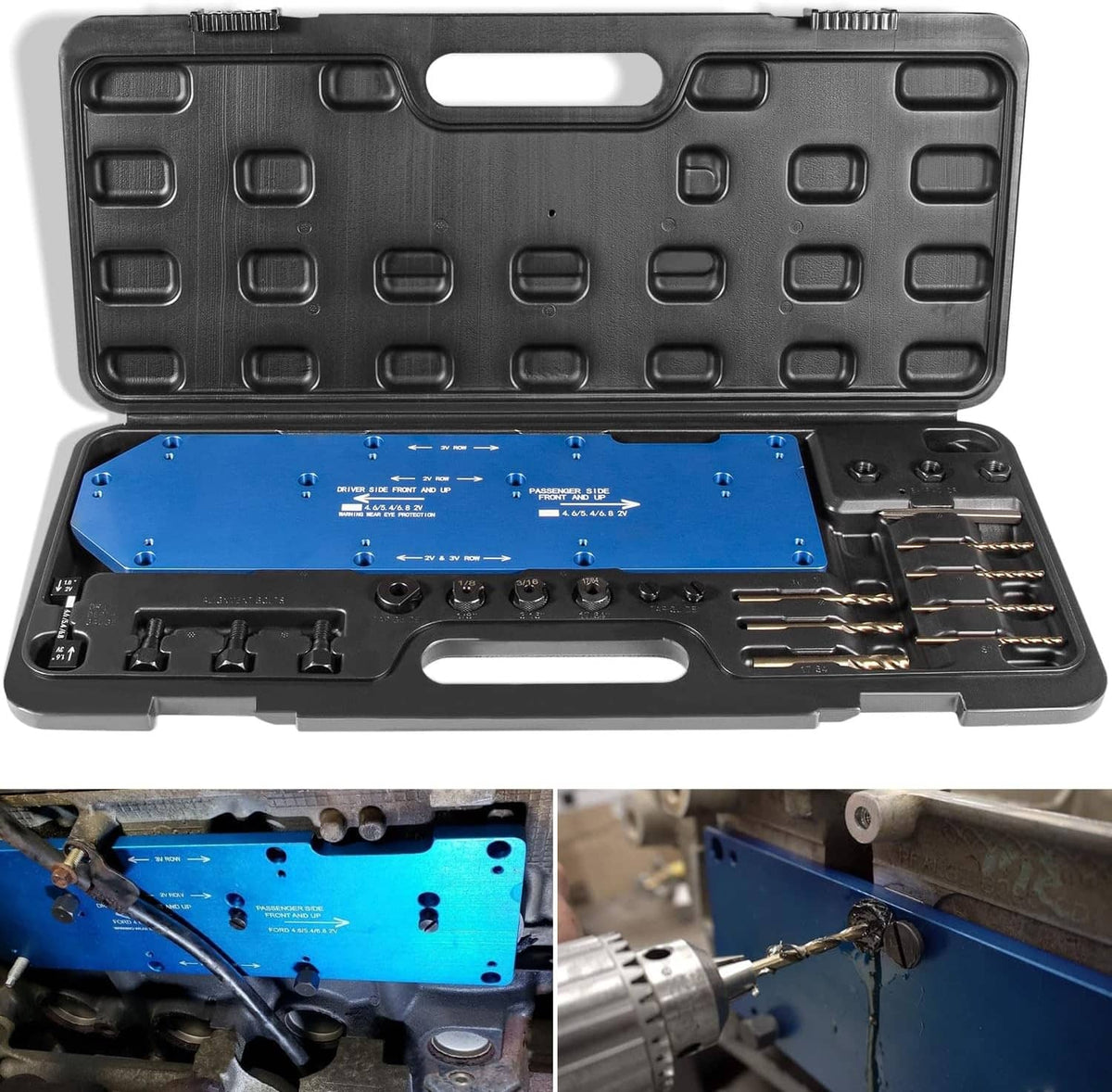Solid Spare 71600 Broken Exhaust Manifold Drill Template for Ford V10 2V 3V 4.6L 5.4L 6.8L