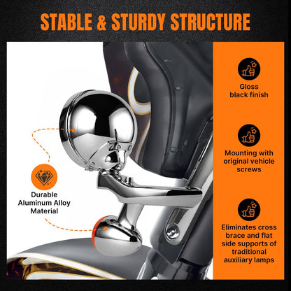 Solidspare For Harley CVO Street Electra Glide 4.5" LED Auxiliary Spotlight Passing LightS