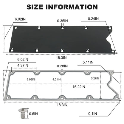 Solidspare LS Gen 3 Valley Pan Cover Plate with Gasket For LSX LS1 LM7 LR4 LQ4 LS6 L59