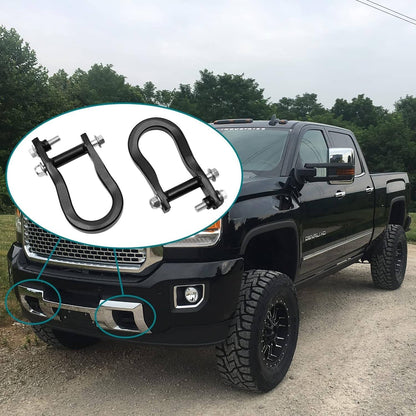 Solid Spare Pair Black Tow Hooks 84072463 For Chevrolet GMC Silverado Sierra 1500 2007-2019