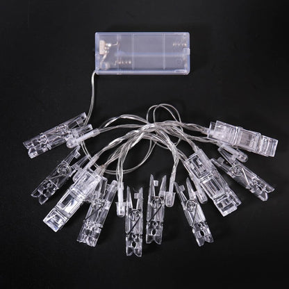 Solid Spare 10 LED Card Photo Clip String Fairy Lights Battery Christmas Party Wedding light