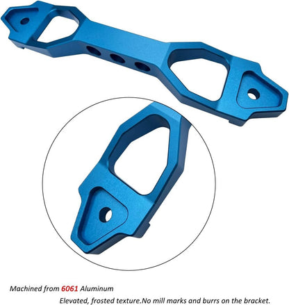 Solidspare Billet Aluminum Car Battery Tie Down Mount Bracket Brace Bar 220-190mm Blue New