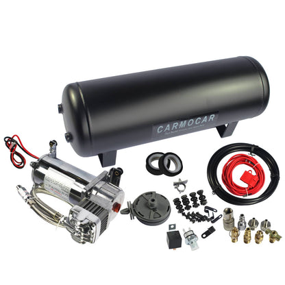 Solidspare Medium Duty Onboard Air System 150 PSI Compressor 12V+2.5 Gallon Train/Air Horn