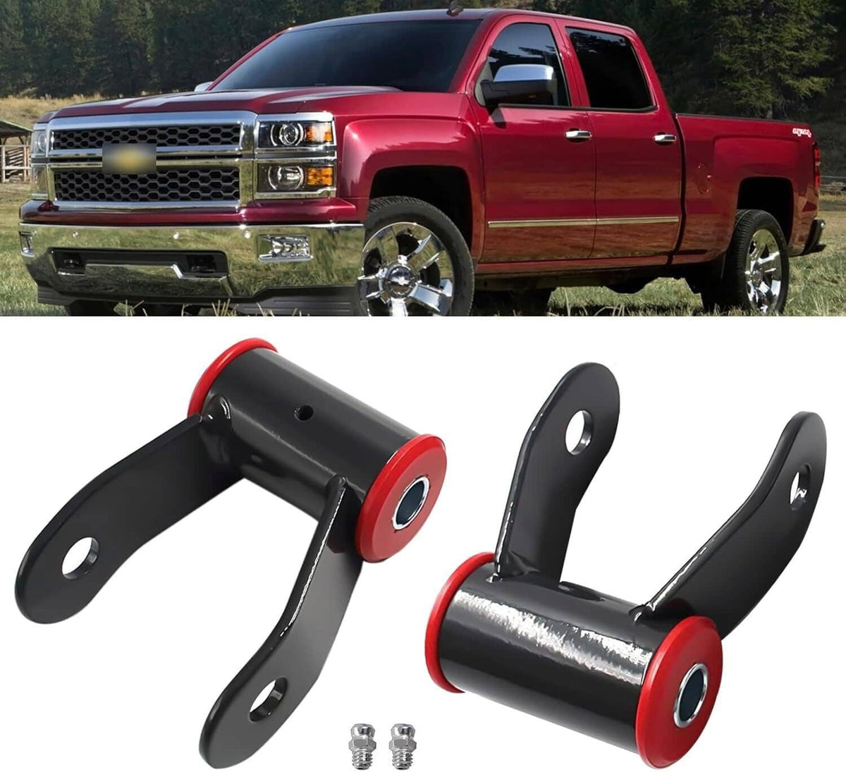Solidspare 1" Rear Shackles Lift Kit For 1988-2018 Chevy Silverado Sierra 1500 Truck 710515