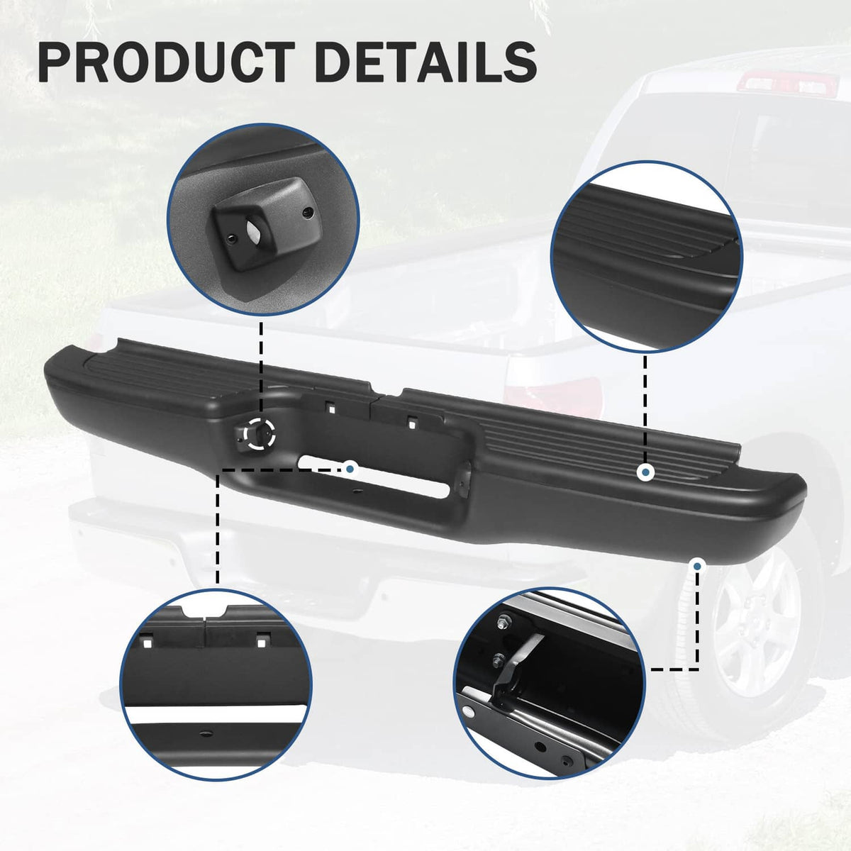 Solidspare Rear Steel Step Bumper For Toyota Tacoma 1995-2004 Truck Black Complete Assembly