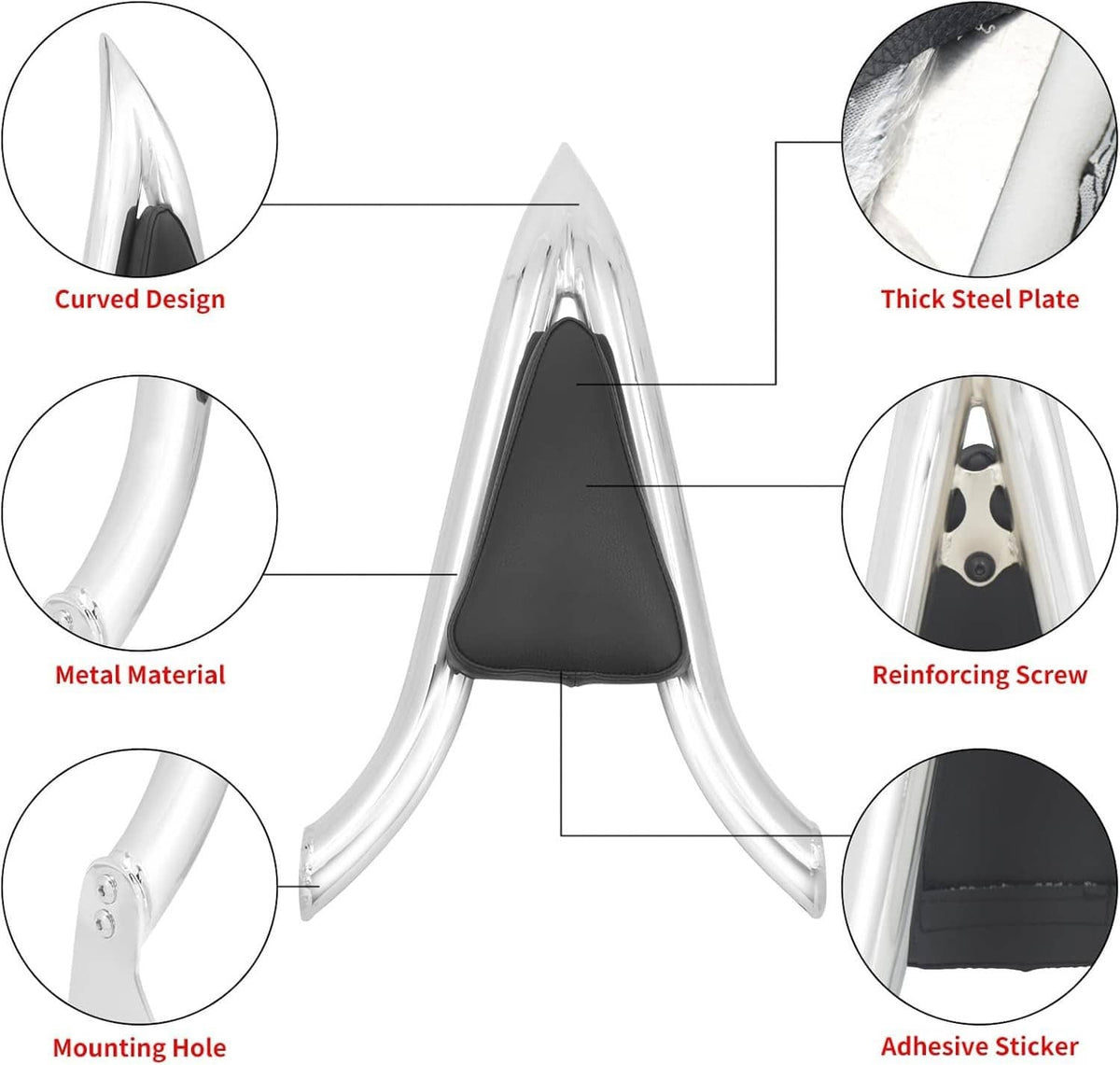 Solidspare New 22'' Chrome Backrest Sissy Bar For Harley Road King Electra Glide 1997-2008
