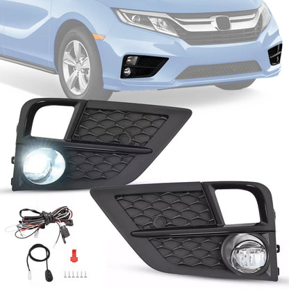 Solid Spare For 2018-2020 Honda Odyssey LED Fog Lights Front Bumper Driving Lamps W/Bezel