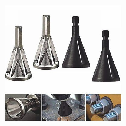 Solid Spare 4PCS Hex Triangle Shank Remove Burr Drill Bit Deburring External Chamfer Tool US