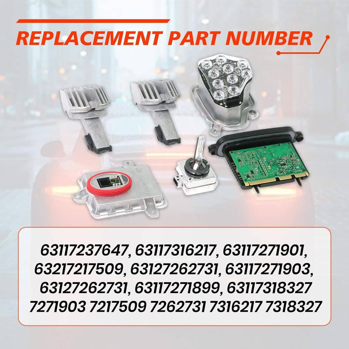 Solidspare For 11-13 BMW 5-Series 528i/535i Xenon Ballast Bulb LED Module Diode RH+LH Kit