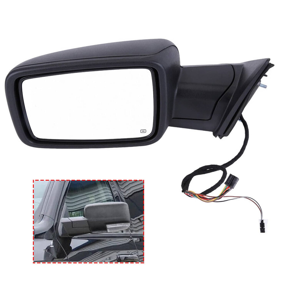 Solidspare Left/ Driver Power Fold +Heated+ Temp Sensor Mirror For 2013-2019 Dodge Ram 1500