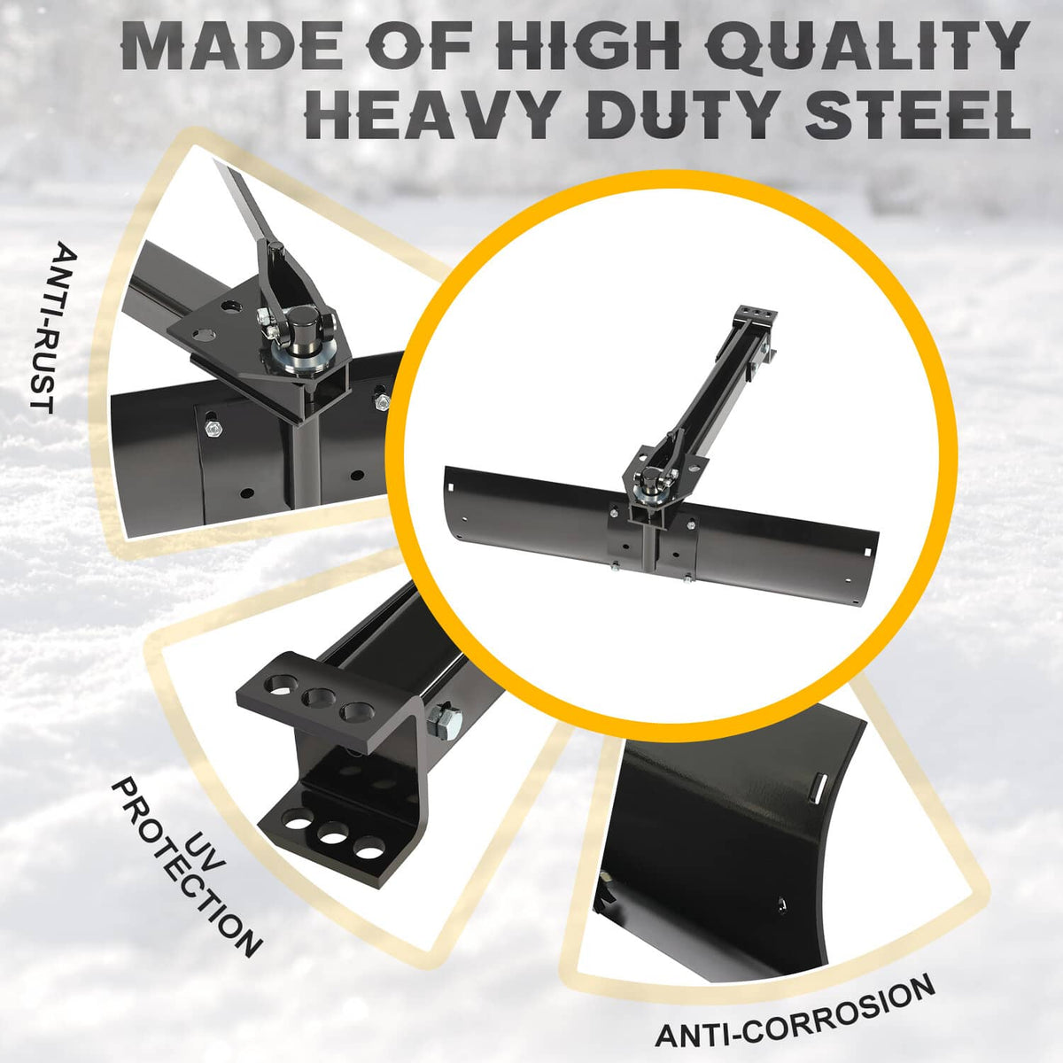 Solidspare For ATV UTV Tractor Adjustable 40'' Sleeve Hitch Tow Behind Rear Scrape Blade