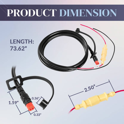 Solidspare Replace for Garmin 010-11678-10 Echo Series Power Cable 6 ft. (1-4/5 m) 4-Pin