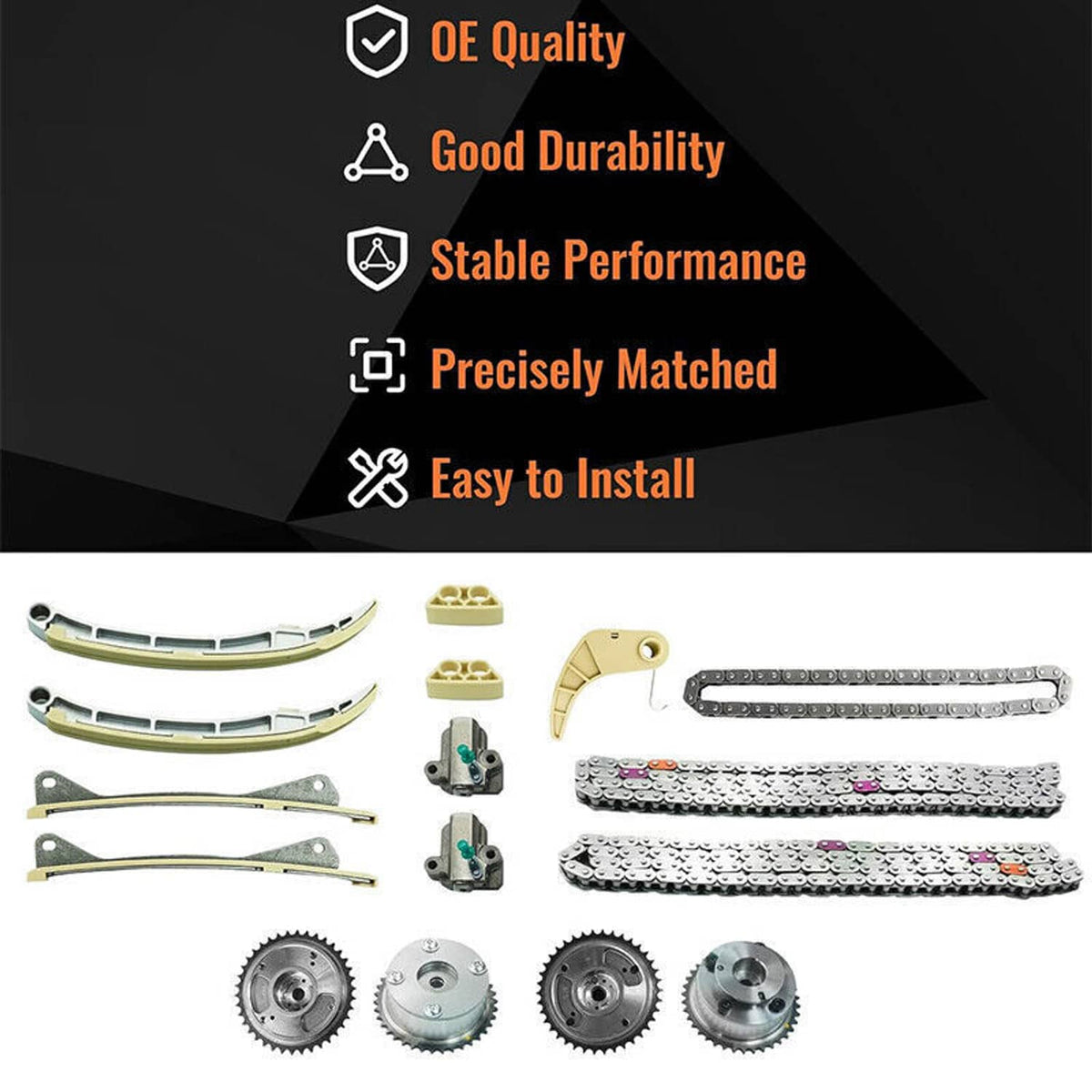 Solidspare Engine Timing Chain Kit For Hyundai KIA Santa Fe Sorento Azera 3.8 24410-3CGA3