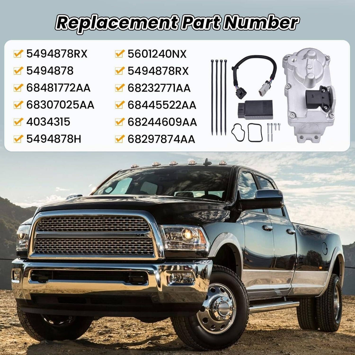 Solidspare Turbo Actuator Set wi/Calibration for 2013-18 Dodge Cummins ISB 6.7L OEM HE300VG