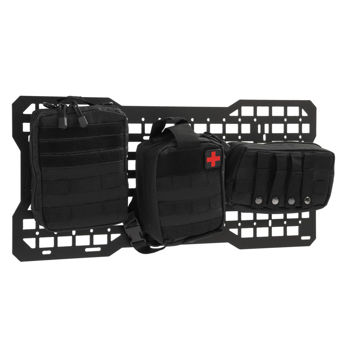Solid Spare For Jeep Wrangler JK 07-22 Aluminium Tailgate Tactical Molle Panel W/Storage Bag
