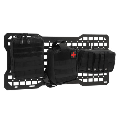 Solid Spare For Jeep Wrangler JK 07-22 Aluminium Tailgate Tactical Molle Panel W/Storage Bag