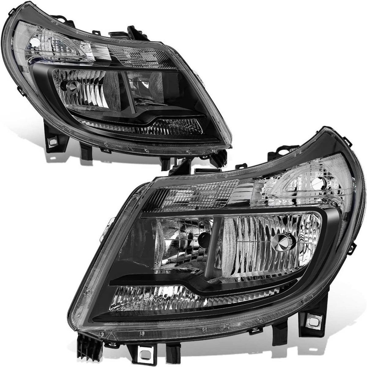 Solidspare Black Left & Right Headlights w/DRL For 14-22 Dodge Ram ProMaster 1500 2500 3500