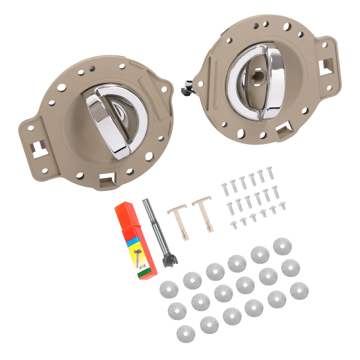 Solid Spare For Jeep Commander 2006-2010 Silvery & Tan Inside Inner Door Handle Chrome