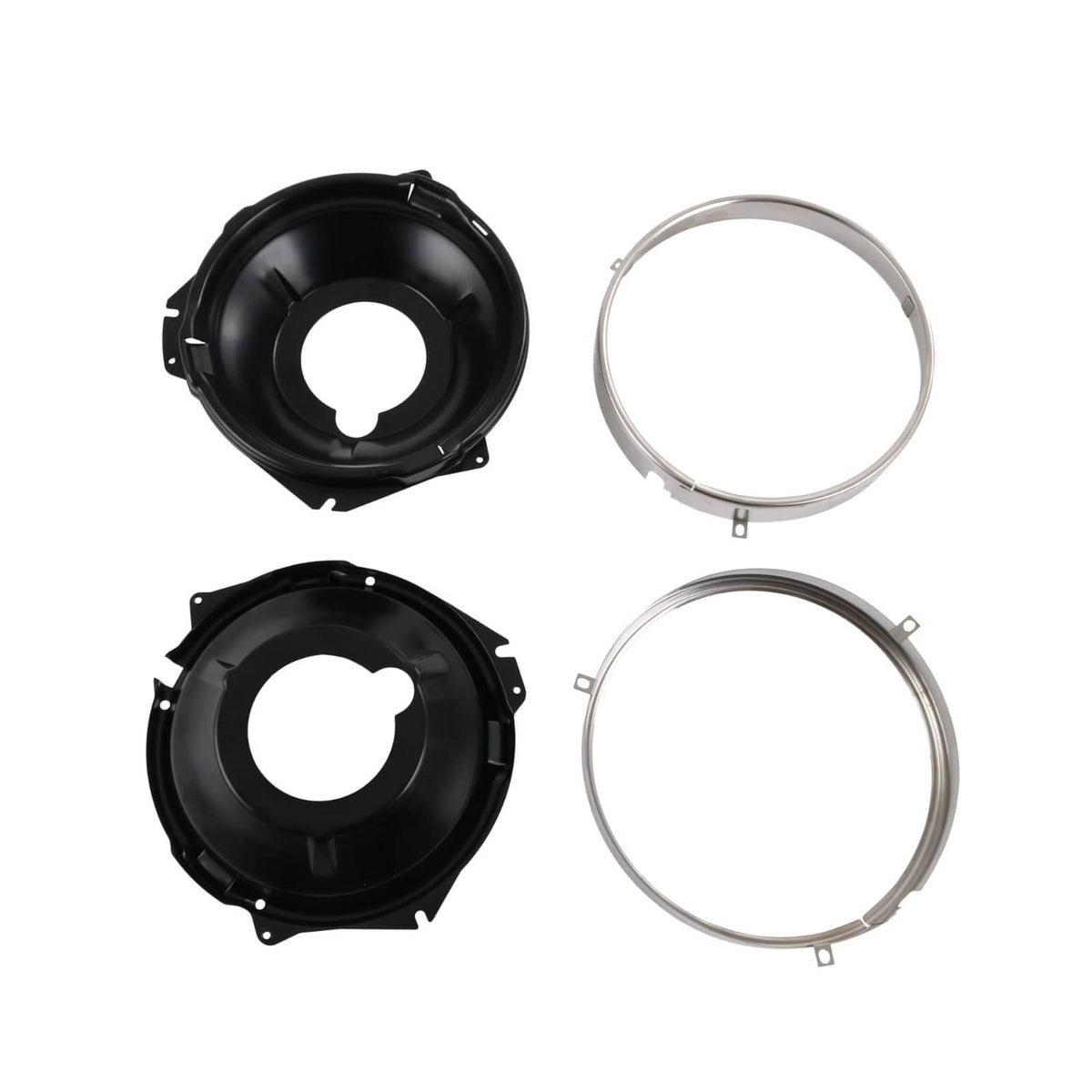 Solidspare Headlamp Retaining Ring Mounting Bucket Kit w/ hardware Camaro Nova rings 28pcs