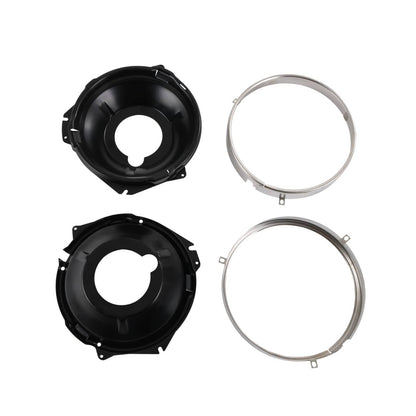 Solidspare Headlamp Retaining Ring Mounting Bucket Kit w/ hardware Camaro Nova rings 28pcs