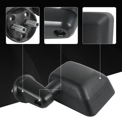 Solidspare Side Mirrors Manual Pair For 2007-2017 Jeep Wrangler JK Left +Right Black