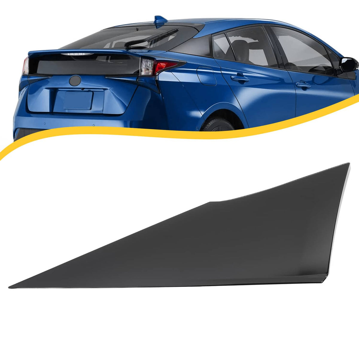 Solid Spare Rear Right Quarter Molding Triangular Cover Plate Fits Toyota Prius 2016-2022