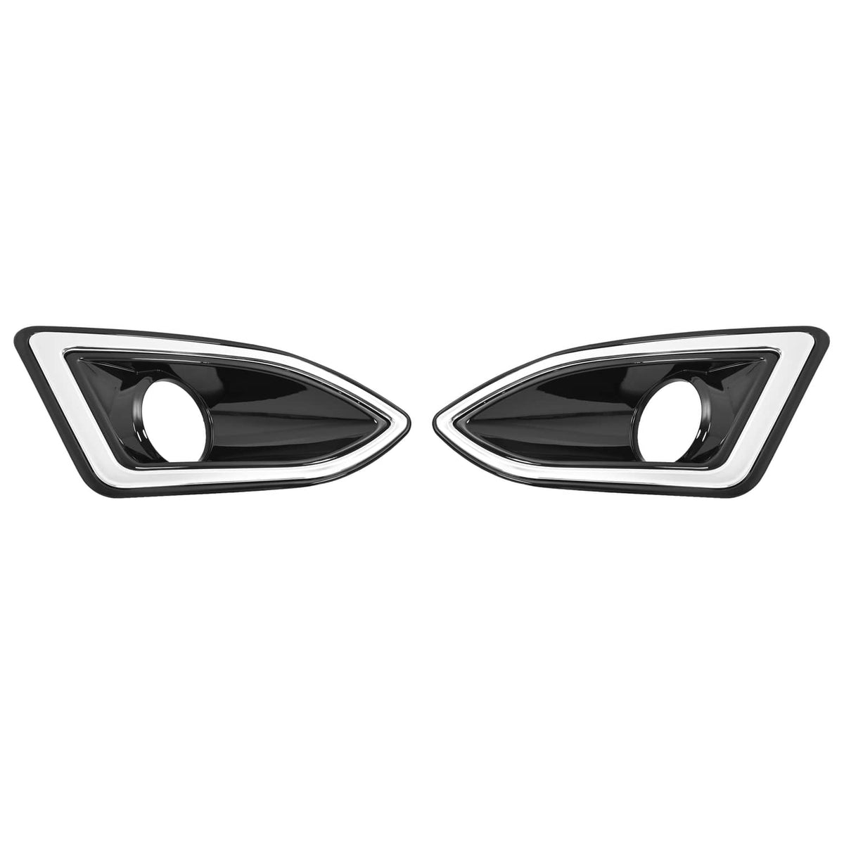 Solid Spare Fog Light Trim Bezel Cover Left & Right Pair For Ford Edge 2015 2016 2017 2018